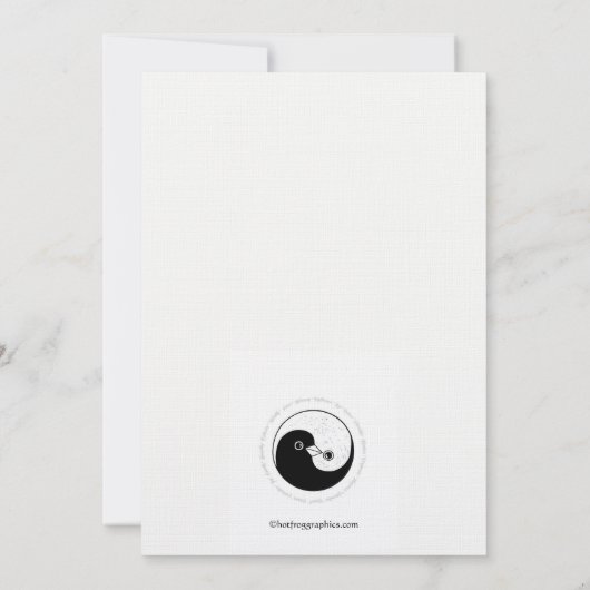 SAVE THE DATE b/w YinYang doves Hochzeitskarte (Rückseite)