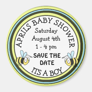 Save the Date Baby Shower Bee Themed Magnet