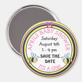Save the Date Baby Shower Bee Themed Magnet (Vorderseite/Rückseite)