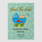 Save the Date Baby-Twin-Babydusche Pergament Einladungen (Vorderseite)