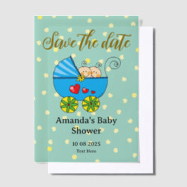 Save the Date Baby-Twin-Babydusche Pergament Einladungen
