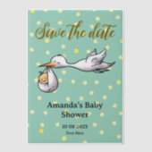 Save the Date Babydusche Pergament Einladungen (Vorderseite)