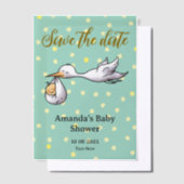 Save the Date Babydusche Pergament Einladungen (Versetzt)