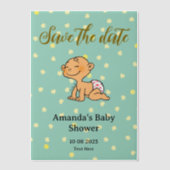 Save the Date Babydusche Pergament Einladungen (Vorderseite)
