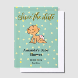 Save the Date Babydusche Pergament Einladungen