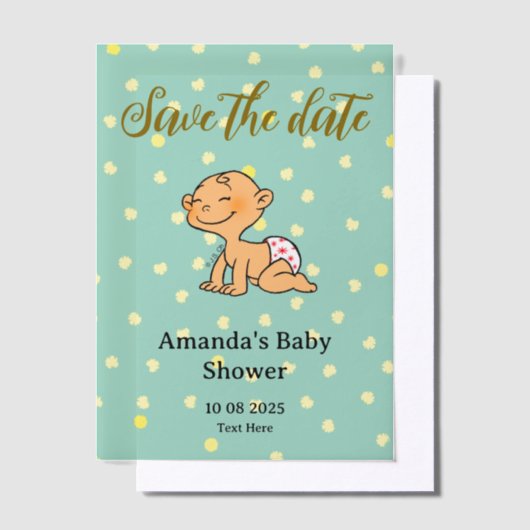 Save the Date Babydusche Pergament Einladungen (Versetzt)