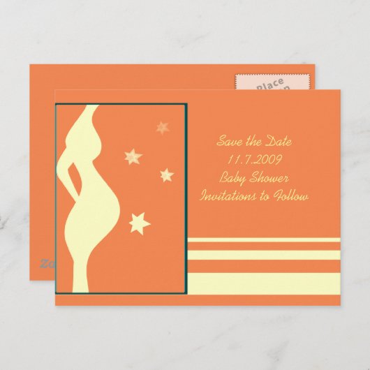 Save the Date Babydusche Postkarte (Vorne/Hinten)