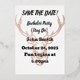 Save the Date Bachelor Party/Stag tun. bearbeitbar Folieneinladung