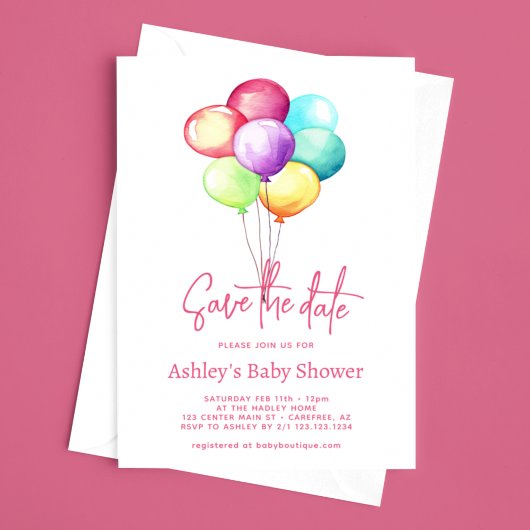 Save the Date Balloons Babydusche