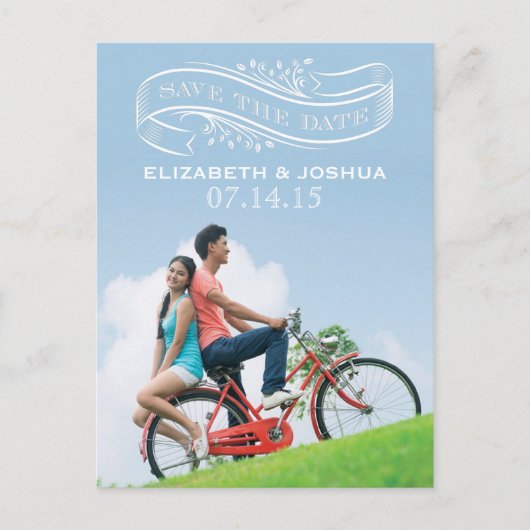 Save the Date Banner Postkarte (Vorderseite)