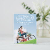 Save the Date Banner Postkarte (Stehend Vorderseite)