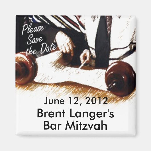 Save the Date Bar Mitzvah Magnet (Vorne)