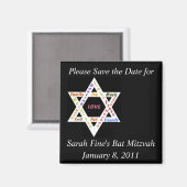 Save the Date Bar oder Bat Mitzvah Magnet (Vorderseite/Rückseite)