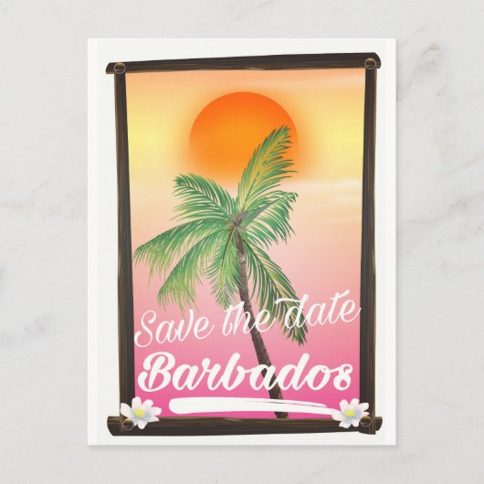 Save the Date - Barbados Vintage Postkarte (Vorderseite)