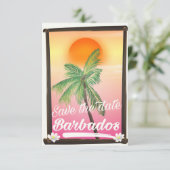 Save the Date - Barbados Vintage Postkarte (Stehend Vorderseite)
