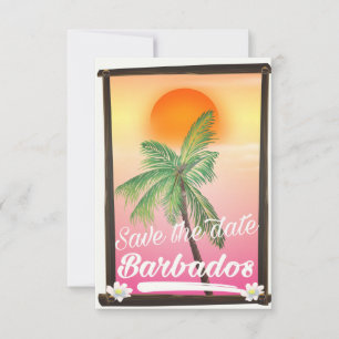 Save the Date - Barbados Vintage Postkarte