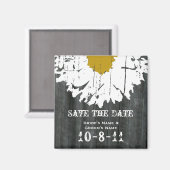 Save the Date - Barnwood & Daisy Magnet (Vorderseite/Rückseite)