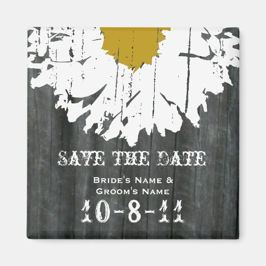 Save the Date - Barnwood & Daisy Magnet (Vorne)