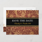 Save the Date Batik Postcard Ankündigungspostkarte (Vorne/Hinten)