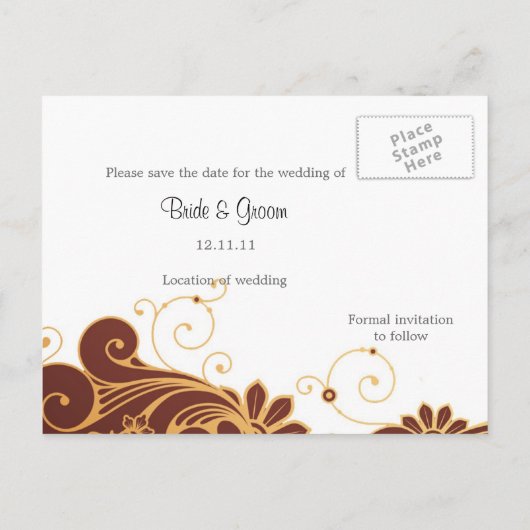 Save the Date Batik Postcard Ankündigungspostkarte (Rückseite)