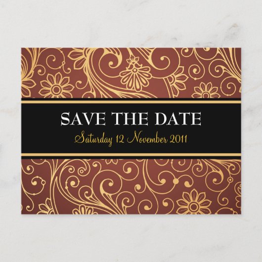 Save the Date Batik Postcard Ankündigungspostkarte (Vorderseite)