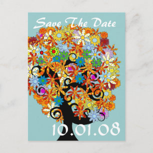 Save the Date - Baum der Blume Ankündigungspostkarte