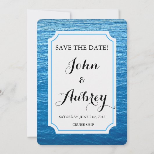 Save the Date Beach Cruise Ship Hochzeit (Vorderseite)