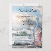 Save the Date Beach Custom Foto Hochzeit Einladung (Vorderseite)