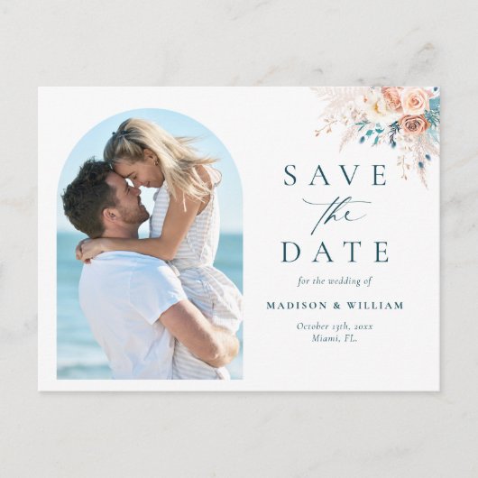 Save the Date Beach Destination Postkarte (Vorderseite)