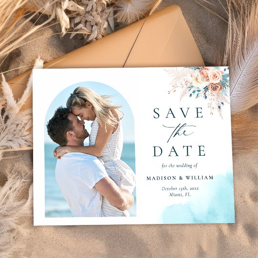 Save the Date Beach Destination Postkarte