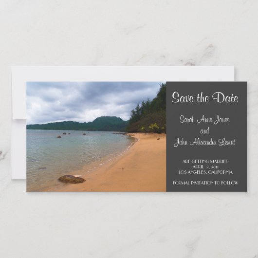 Save the Date Beach Fotokarte (Vorderseite)
