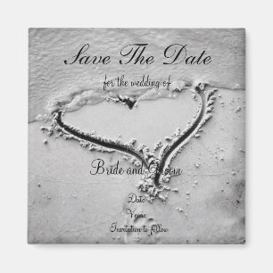Save the Date Beach Heart Magnet