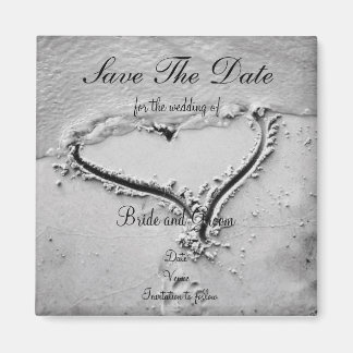 Save the Date Beach Heart Magnet