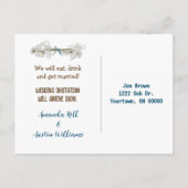 Save the Date Beach Hearts Ankündigungspostkarte (Rückseite)