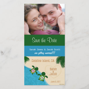 Save the Date Beach Honu (Schildkröte) Fotokarte