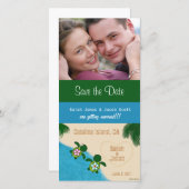 Save the Date Beach Honu (Schildkröte) Fotokarte (Vorne/Hinten)