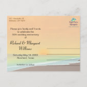 Save the Date Beach-Jahrestag Ankündigungspostkarte (Rückseite)