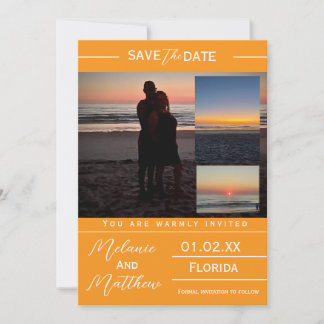 Save the Date Beach Photo Collage Einladung