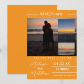 Save the Date Beach Photo Collage Einladung (Vorne/Hinten)