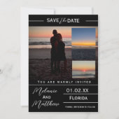 Save the Date Beach Photo Collage Einladung (Vorderseite)