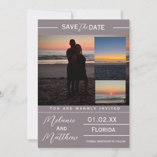 Save the Date Beach Photo Collage Einladung