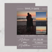 Save the Date Beach Photo Collage Einladung (Vorne/Hinten)