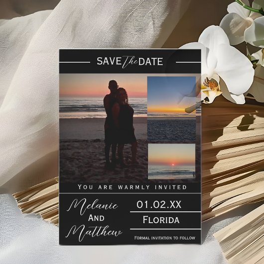 Save the Date Beach Photo Collage Einladung