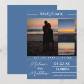 Save the Date Beach Photo Collage Einladung (Vorne/Hinten)
