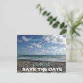 Save the Date Beach Postkarte (Stehend Vorderseite)
