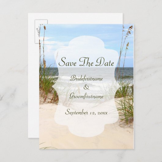 Save the Date Beach Postkarte (Vorne/Hinten)