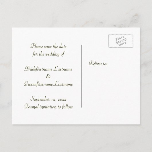 Save the Date Beach Postkarte (Rückseite)