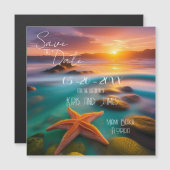 Save the Date Beach Starfish Magnet (Vorne/Hinten)
