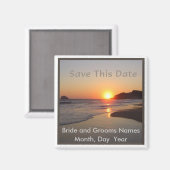 Save the Date Beach Sunset Magnet (Vorderseite/Rückseite)