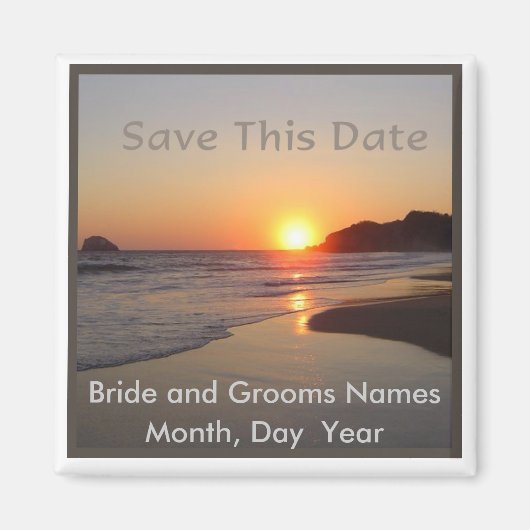 Save the Date Beach Sunset Magnet (Vorne)